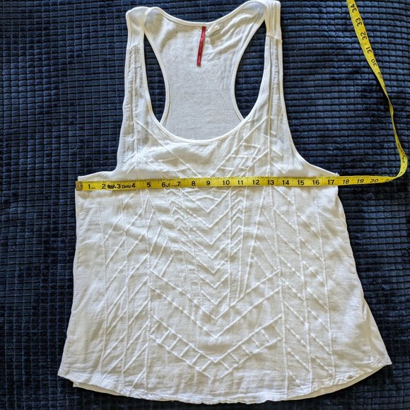 Element white embroidered viscose/cotton boho racerback top Sz M/L - Picture 8 of 9